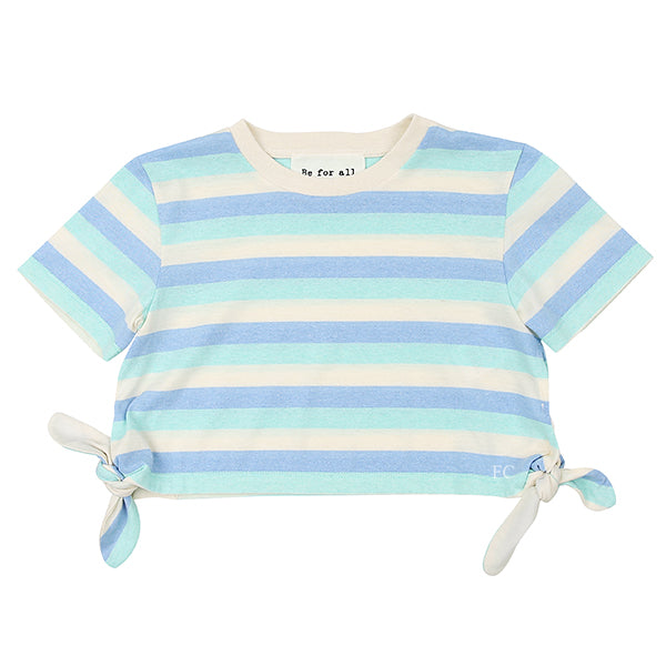 Blue stripe side knots t-shirt by Be For All