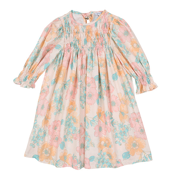 pastel floral dress Piccola Ludo Smock pastel floral dress