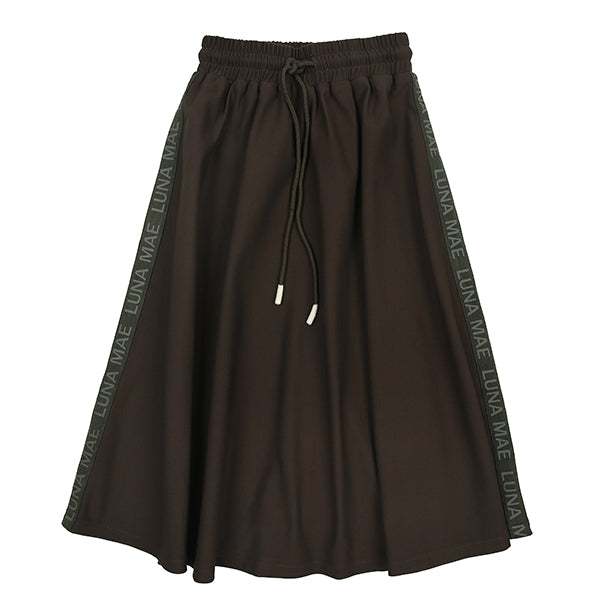 Side taping olive logo skirt by Luna Mae