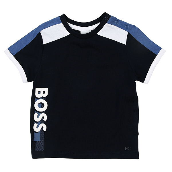 Colorblock navy tee by Boss