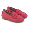 Leather pink penny loafers by Zeebra Kids