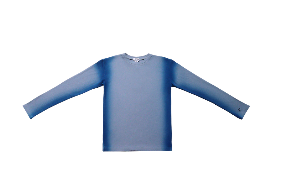 Shoulder dye blue tee by Crew Basics