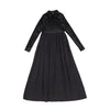 Velour & cupro black maxi dress by Bamboo