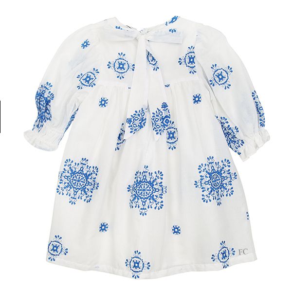 Jasemina white/blue dress by Piccola Ludo