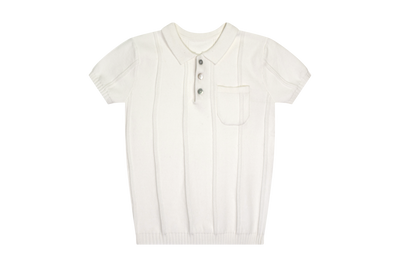 Piped white polo sweater by Kipp