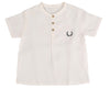 Embroidered emblem white shirt by Noma