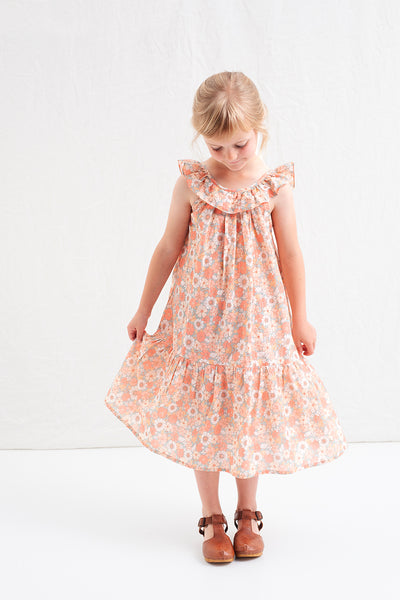 Coral Floral Dress By Tocoto Vintage
