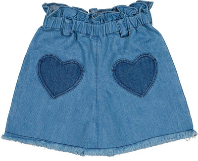 Heart patchwork blue denim skirt by Louis Louise