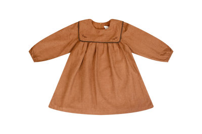 Brown bib dress by Kipp