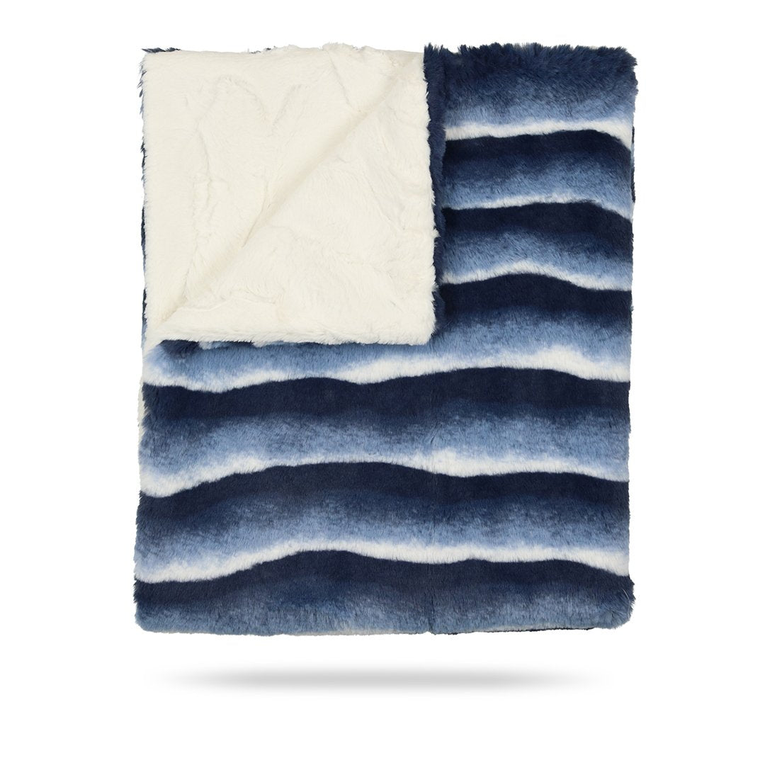 Navy ombre natural super fluff blanket by Peluche – Flying Colors