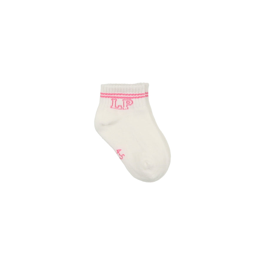 LP white/pink short socks by Little Parni
