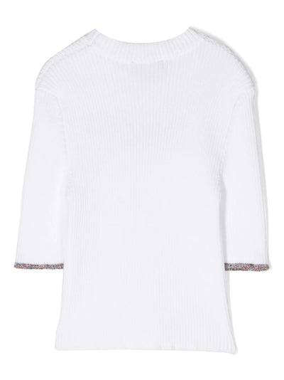Ribbed knit top with front logo by Missoni