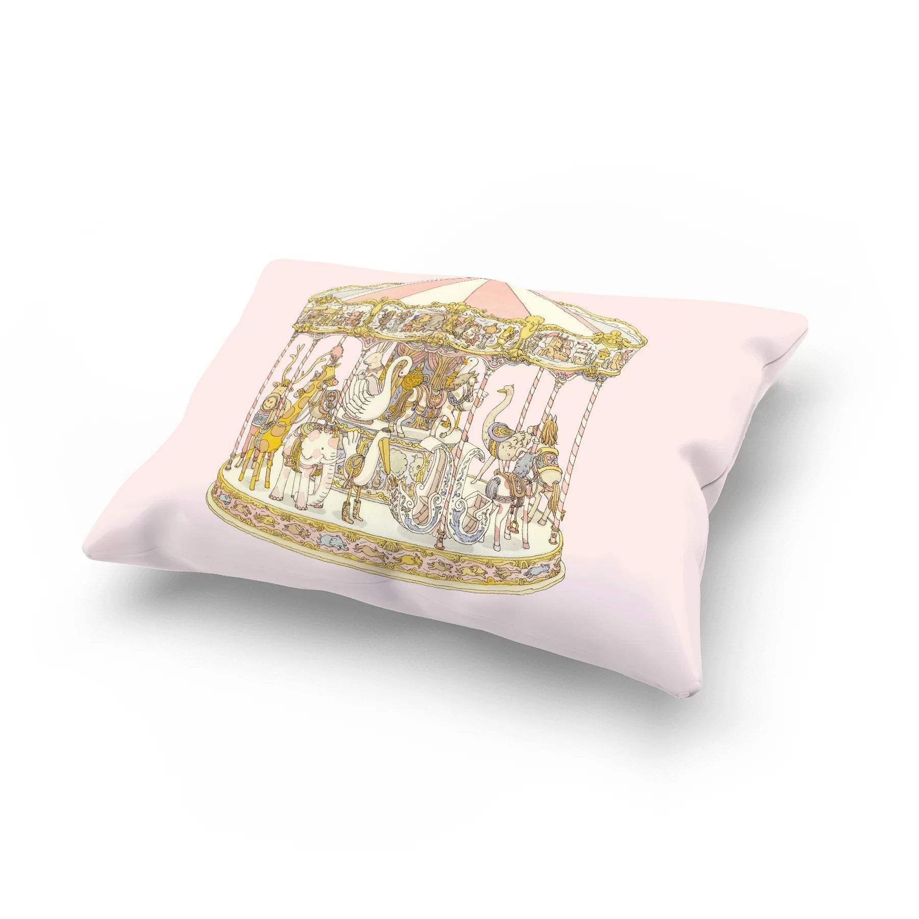 Atelier Choux Carousel Pink Satin Cushion – Flying Colors