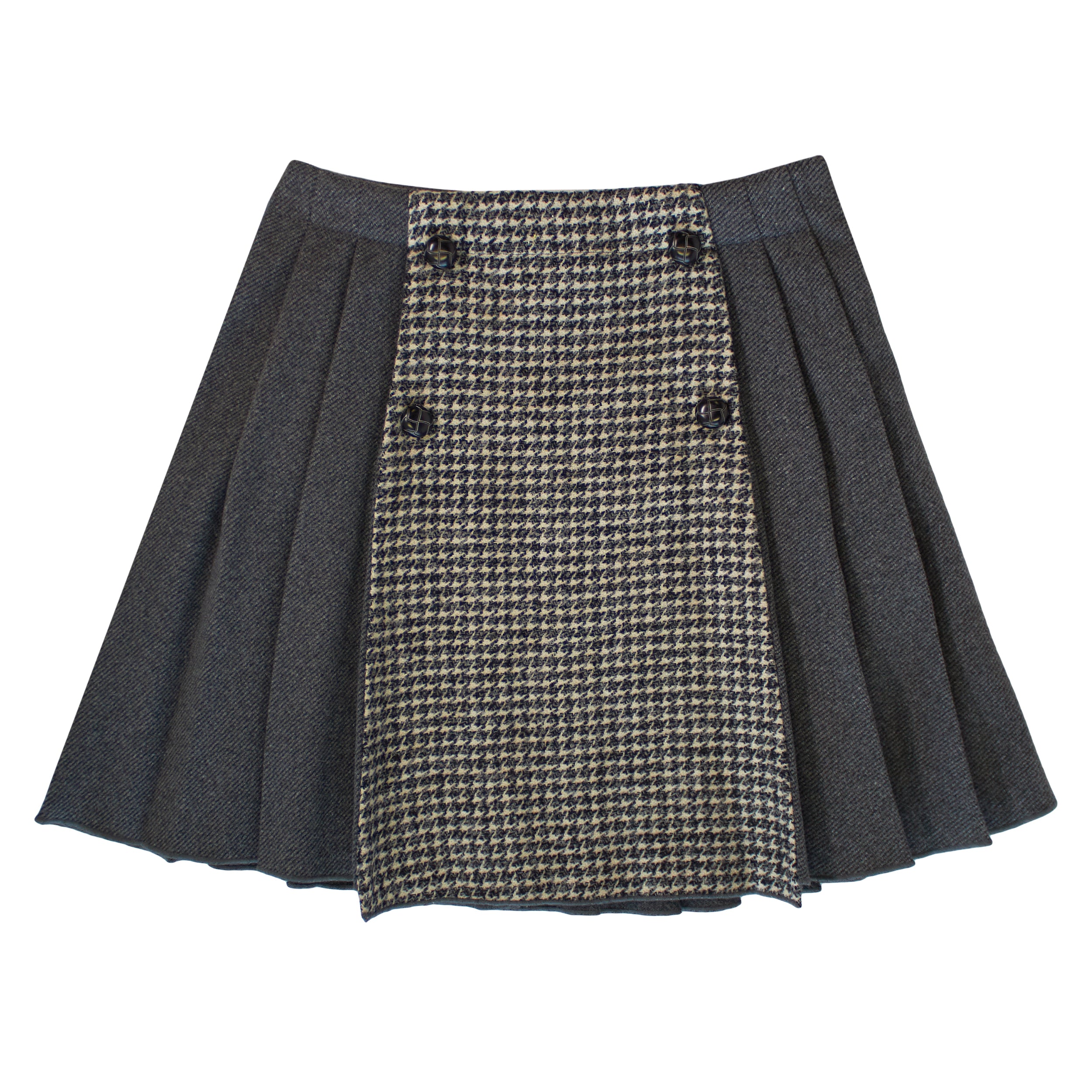 mulchway pleats skirt グレー miandmou Miu Miu Pleated Chambray Skirt | Grey | FARFETCH