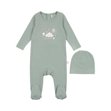 Cloud blue graphic footie by Pouf
