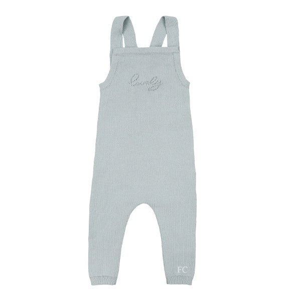 Lovely sage knit overalls by Kipp Baby