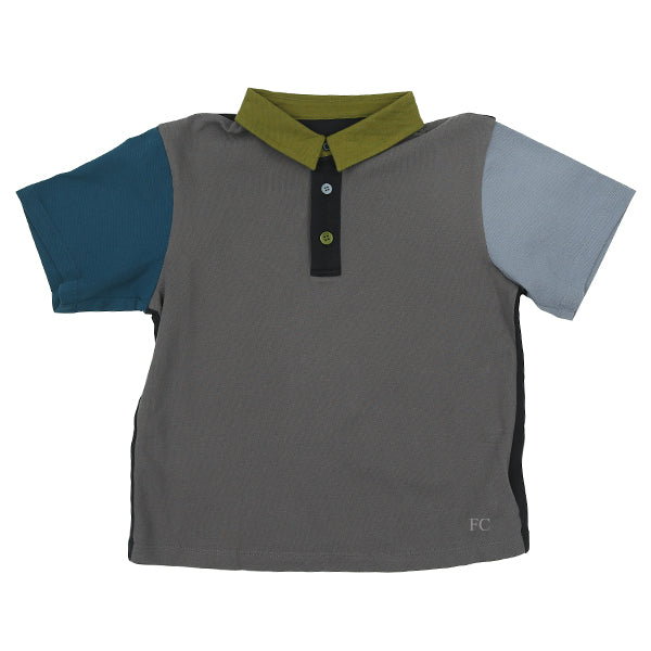 Grey color block polo by JNBY