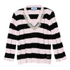 Stripe knit black/lilac sweater by Mimisol