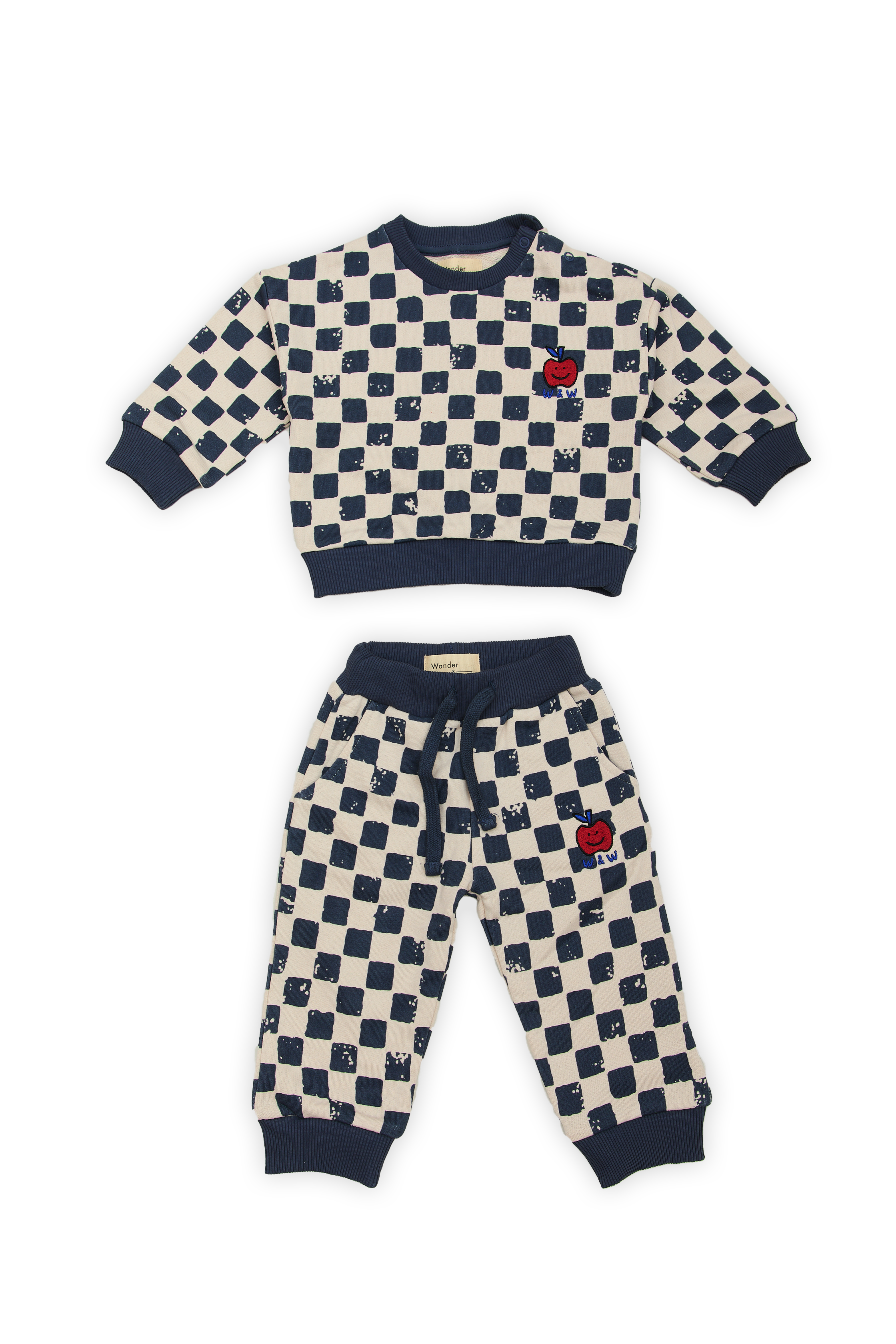 Wander & Wonder Navy check sweatshirt set
