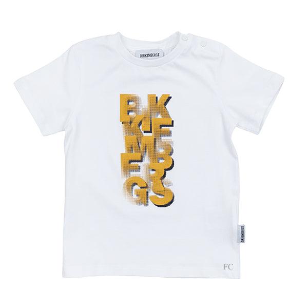 Bold letter print white t-shirt by Bikkembergs