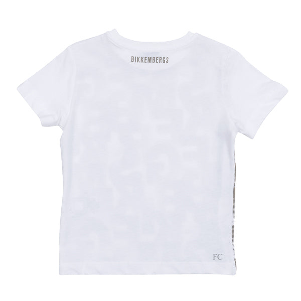 Faded letters white t-shirt by Bikkembergs