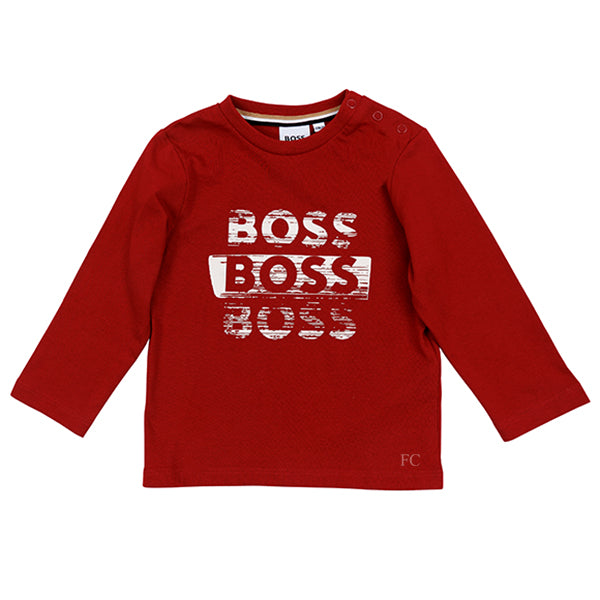 Boss Triple logo red tee