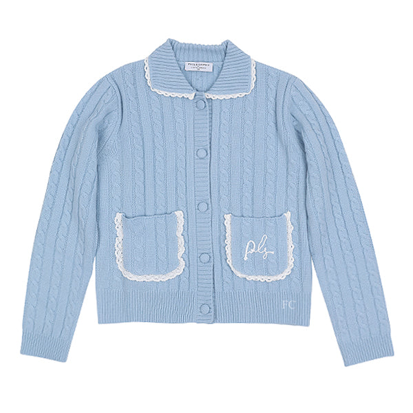 Philosophy Cable lace trim cardigan - Flying Colors