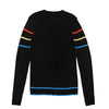 Multi stripe black knit crewneck sweater by Luna Mae