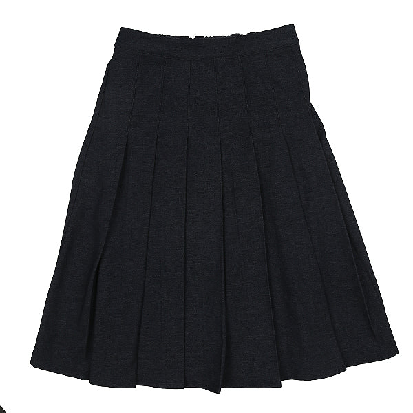 Front pleat navy blue denim skirt by Luna Mae