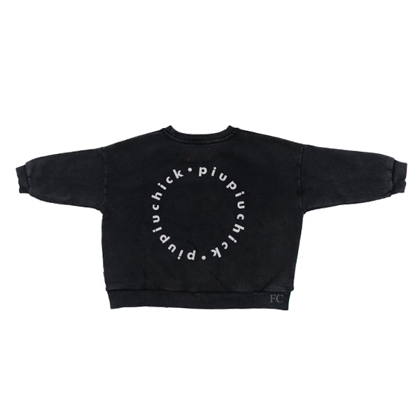 Piupiuchick Logo print black sweatshirt