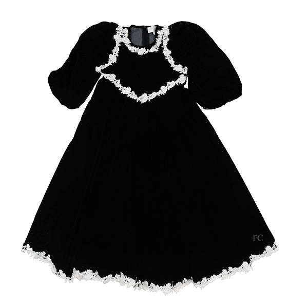 Petite Amalie Rose Lace Velvet Dress