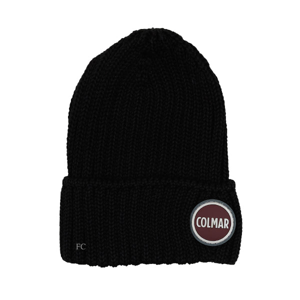 Colmar Stitch ribbed black beanie