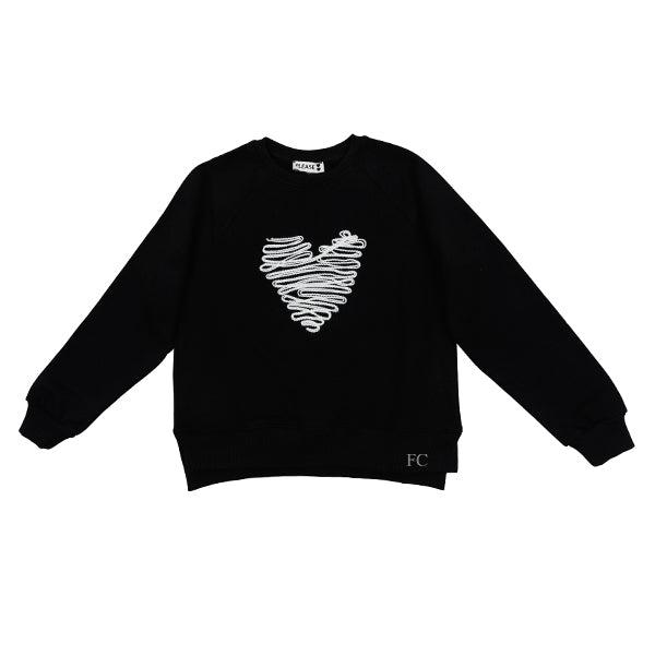 Please Heart black sweater