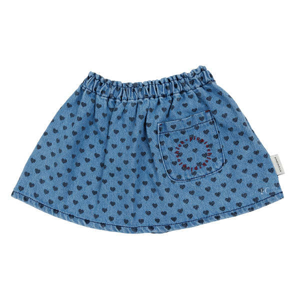 Piupiuchick Heart print denim skirt
