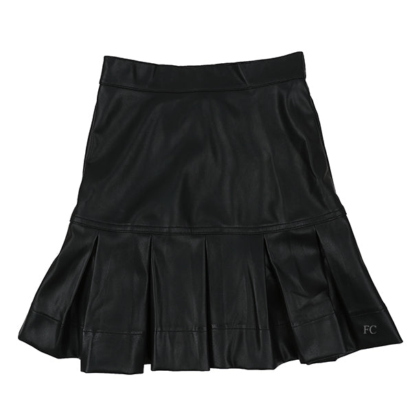 Porter Black leather pleated skirt