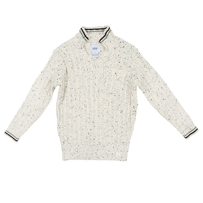Stripe collar oatmeal sweater by Kipp