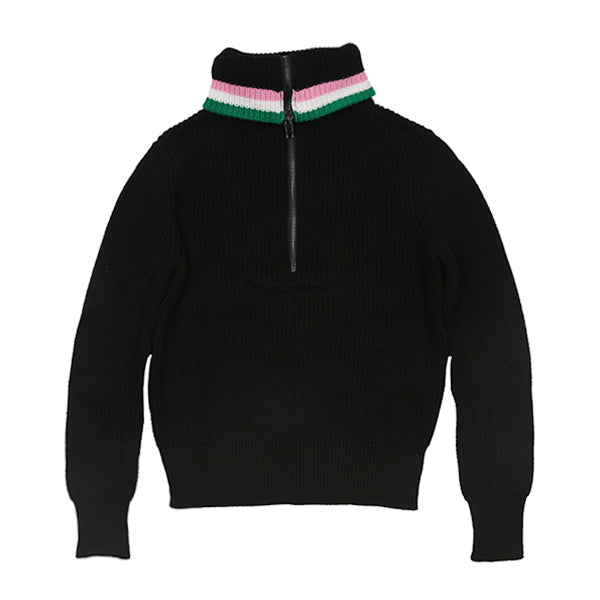 Half zip black pullover sweater by Luna Mae
