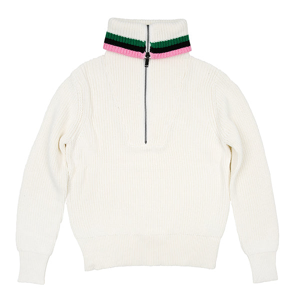 Half zip cream pullover sweater by Luna Mae