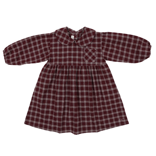 Babe & Tess Plaid plum dress