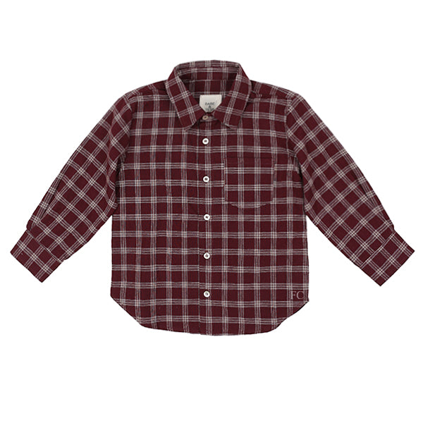 Babe & Tess Plaid plum shirt