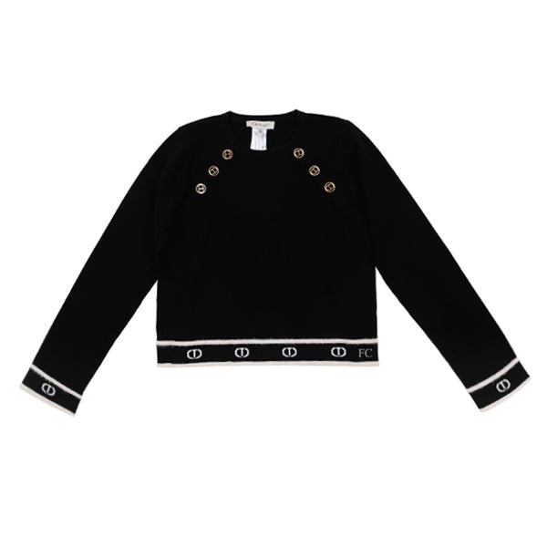 Twinset Gold logos black sweater