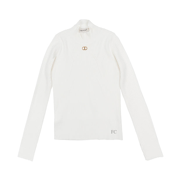 Twinset Off white knit turtleneck
