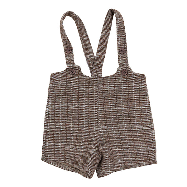 Motu Glen mocha plaid overalls