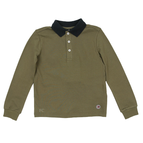 Navy collar olive polo by Colmar