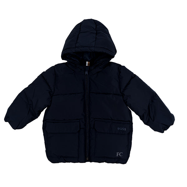Boss Puffer navy coat
