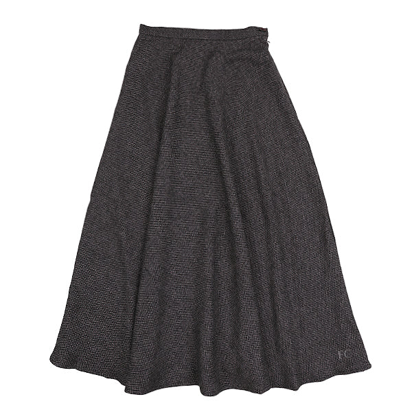 Laurent Houndstooth Wool A-Line Skirt