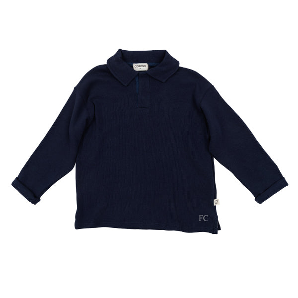 Cozmo Soft brushed navy sweater polo