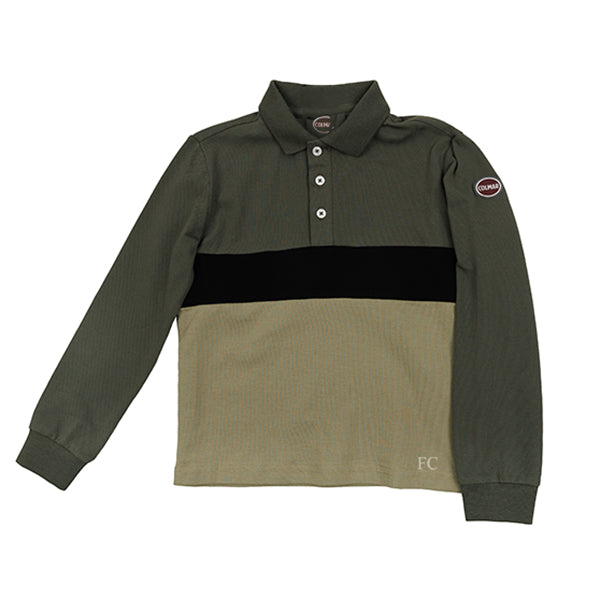 Colmar Contrast collar khaki polo