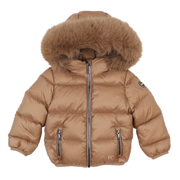 Colmar bronze down fur hooded baby coat - Flying Colors