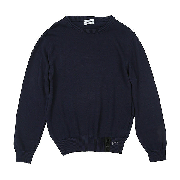 Navy blue knit sweater by Bikkembergs